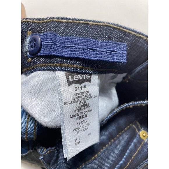 Youth Boys Denim Levis Jeans - Slim Fit - Size 12 (26x26) - Good Conditionm - Picture 7 of 9